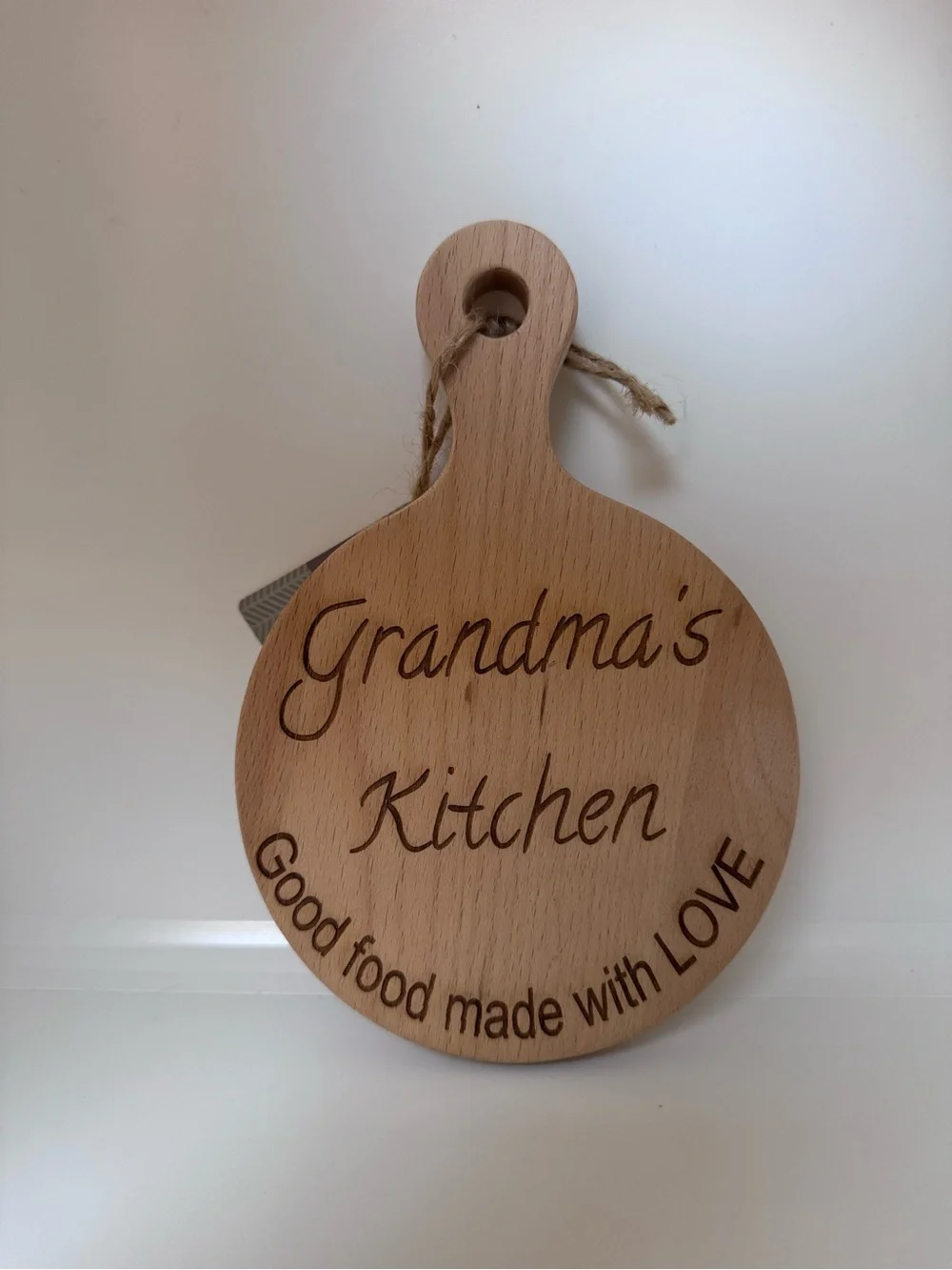 Grandma's Kitchen Round Wooden Cutting Board - Beech Wood
